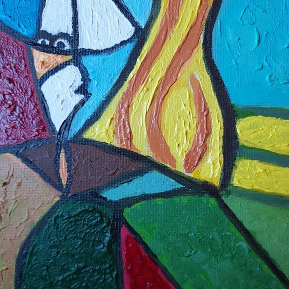 Pablo Picasso Bust of a Woman Reproduction Oil On Canvas, 8" x10 " - Picture 4 of 6